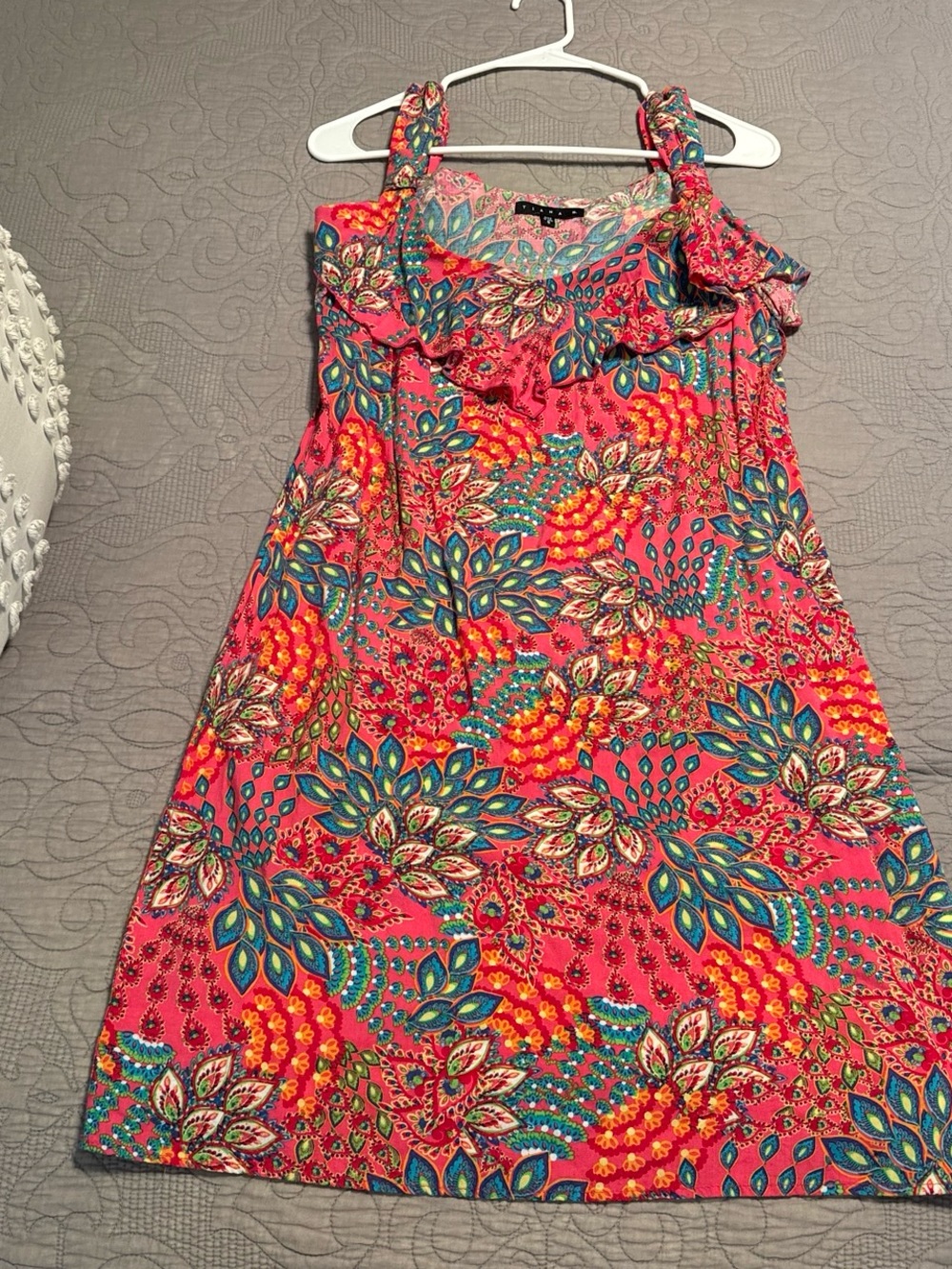 Tiana B. Pink Floral Ruffle Mini Dress
